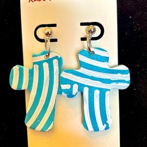 Polymer clay cross earrings